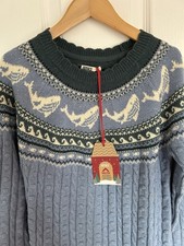 New With Tags Fatface Blue Knitted Dress With Whale Design Age 10-11 Yrs