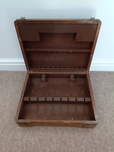Vintage wooden cutlery box - wooden,