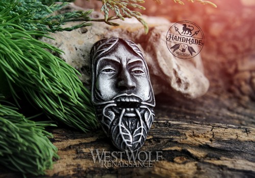 Silver greenman pendant - greenman,