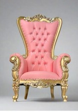 Throne Chair Pink Gold 70"