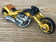 Vintage Hot Wheels Blast Lane Motorcycle Gold Diecast 2000