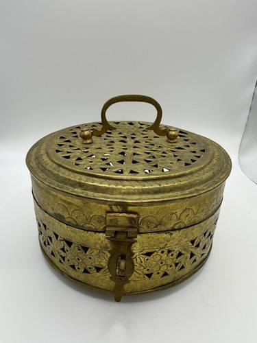 Vintage brass cricket cage - vintage,