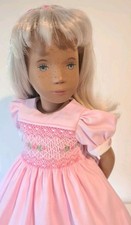 Sasha Doll  Freckled Repaint By Cathy Himmel wearing OOAK  hand smocked dress