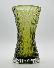 Whitefriars Geoffrey Baxter Textured Rare Sage Hour Glass Vase Number 9836