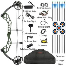 Compound Bow Arrow Set 19-70lbs Adjustable 320fps Adult Sport Archery Hunt Shoot
