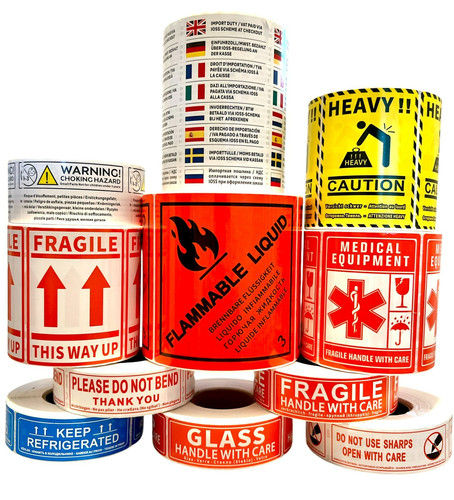 Postage warning label stickers - label,