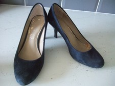 Marks & Spencer Autograph Navy Suede Court Shoes, Size 5.5, Good Condition