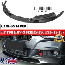 Set Carbon Fiber Look Front Bumper Splitter Lip For BMW F30 F31 3 Series M-Sport