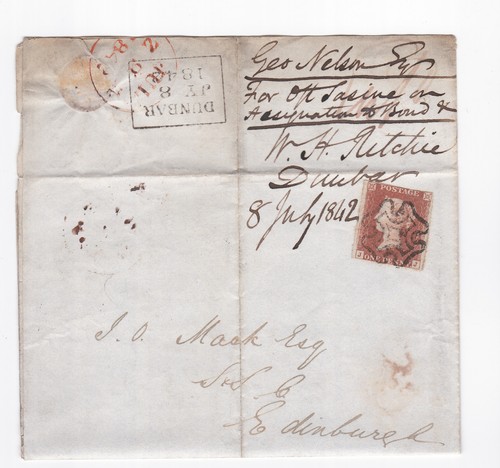 1842 QV FINE 1d PENNY RED