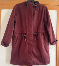 Seasalt Polperro 3 Season Coat Women's Dark Rye Burgundy Waterproof Coat Size 14