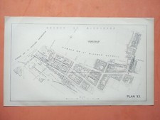 1898 Antique Map of Bethnal Green Road realignment. Shoreditch High St - London