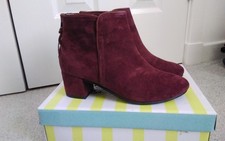 White Stuff Isla Suede Back Zip Ankle Boots, Size 5 New With Box