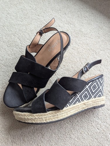 Navy blue wedges sandals - navy,