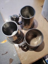 1kg Of Pewter Tankards Collectable Or Melt Down Vintage