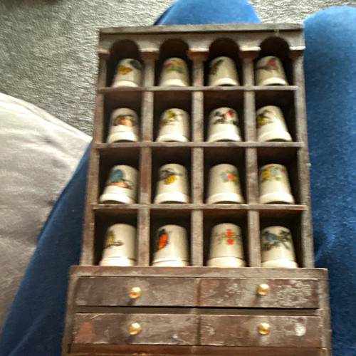 Wooden thimble display - wooden,