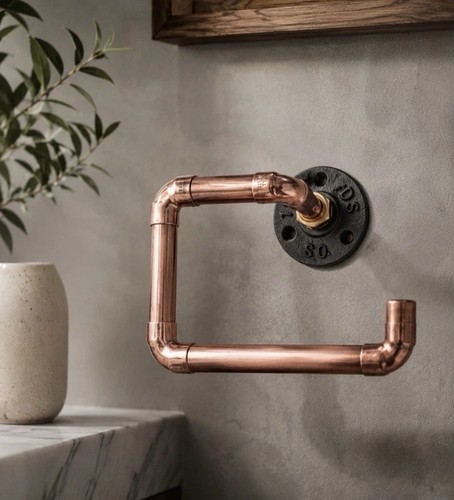 Industrial copper pipe toilet - industrial,