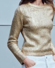 Zara FOIL KNIT SWEATER Size S