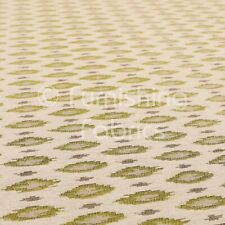 Ikat Small Motif Design Pattern Green Colour Woven Jacquard Upholstery Fabrics 