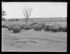 Trucks loaded with sacks of