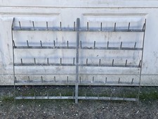 VINTAGE/ANTIQUE FRENCH GALVANISED ZINC WINE BOTTLE DRYING WALL RACKS