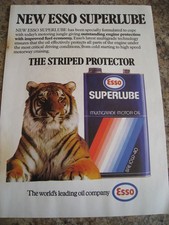 NEW ESSO SUPERLUBE MULTIGRADE MOTOR OIL TIGER OIL COMPANY ADVERT A4 FILE 55