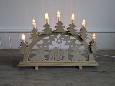 Vintage Konst Smide Wooden Christmas Nativity Candle Arch / Bridge - Xmas Decor