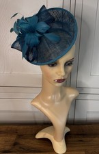 Hat Box Turquoise Sinamay