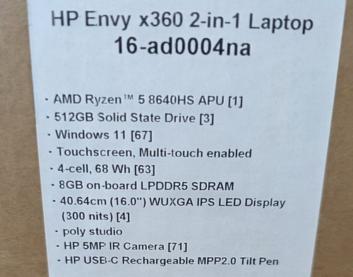 Envy x360 ad0004na - hp, 16-ad0004na