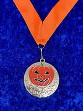 Pumpkin Metal Medal on Ribbon Halloween Best Fancy Dress Costume Engraved