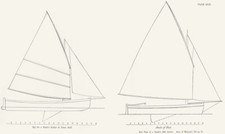 BOATS. Sail Plan, Rig. Cowes Skiff, Yachts Cutter 20ft 1891 old antique print