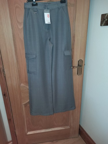 Ladies grey wide leg - leg, trouses