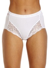 La Marquise size 10 lace comforts knickers panties briefs combed cotton White