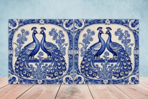 Art nouveau peacock ceramic - art,