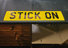 Stick vinyl number plate - on,