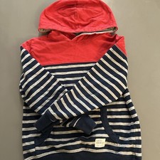 Red white and blue stripey hoodie aged 8