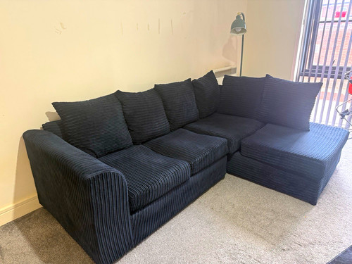 Black striped fabric corner - striped,