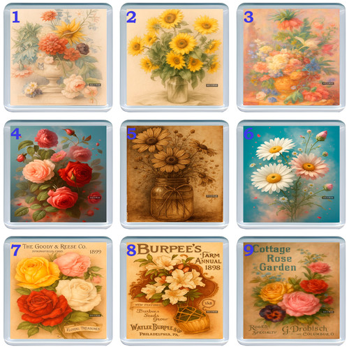 Acrylic coaster drink - acrylic, floral
