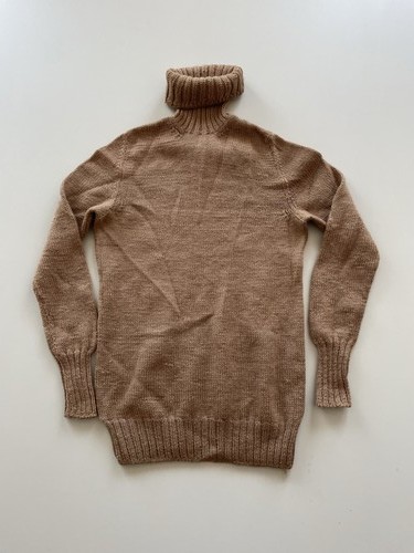 Vintage tan knit turtleneck - tan,