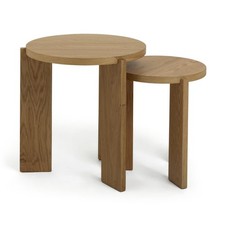 Oak Veneer Nest of 2 Tables