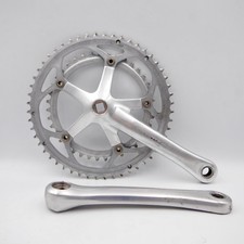 Vintage Retro Campagnolo Mirage Chainset, Crankset 52/39T Black Chainrings 170mm