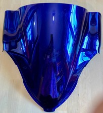 Suzuki Hayabusa Gen 1 Double Bubble Screen - Blue Iridium/Chrome