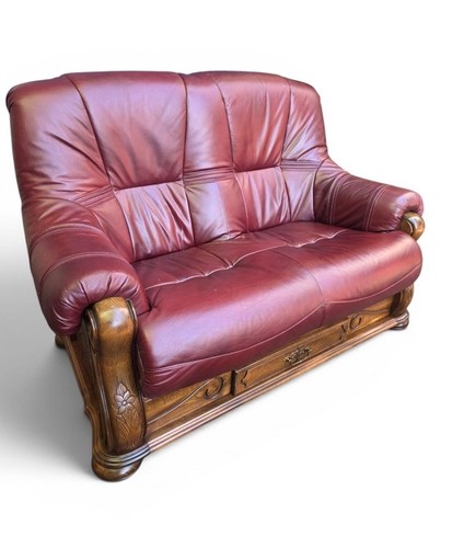 Burgundy leather and - and, 1