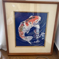 Embroidered Koi Art Frame -