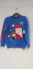 NEXT BOYS GIRLS BLUE COMPUTER PLAYER GAMER CHRISTMAS JUMPER DAY 9 10 YEARS 