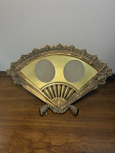 Vintage solid brass fan easel - solid,