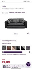 Dfs Ollie three seater sofa bed used