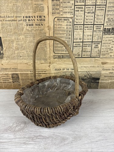 Vintage wicker basket with - vintage,