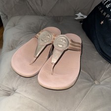 Genuine Ladies Fit Flops Size 7 pink/gold  perfect for walking holidays etc 