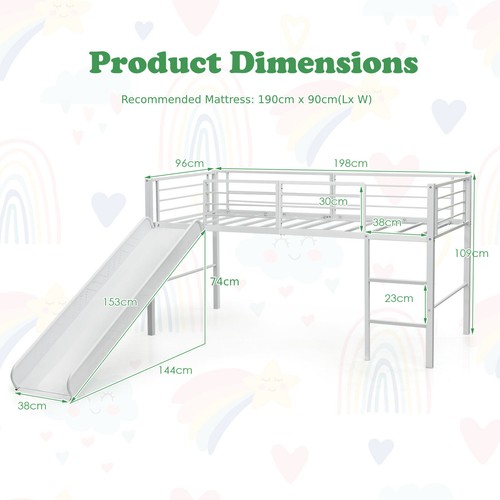 Single loft bed - loft, mid