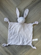 Asda George Pink Stripe Star Bunny Rabbit Baby Comforter Soother Blankie Blanket